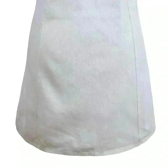ZARA White Denim Mini Dress Collar w/Tailored Seams Flared Side Zip Size XS - Picture 5 of 10